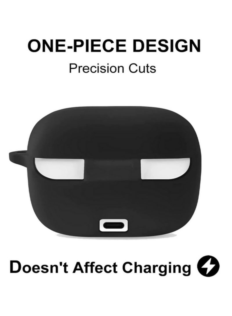 1pcs For JBL Tune 230NC TWS Case Bluetooth Earphone Cover For JBL Tune 230 NC Skin Silicone Case Funda Protector with Keychain Hook Black - Image 2