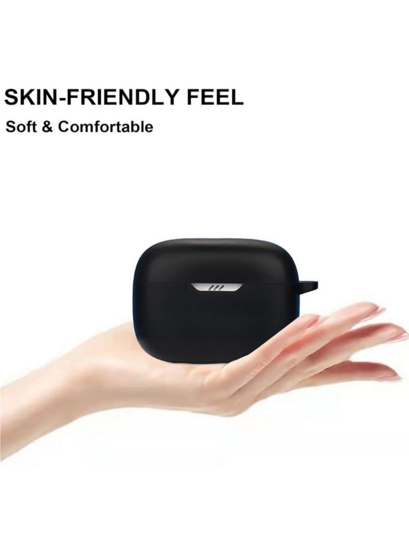 1pcs For JBL Tune 230NC TWS Case Bluetooth Earphone Cover For JBL Tune 230 NC Skin Silicone Case Funda Protector with Keychain Hook Black - Image 3