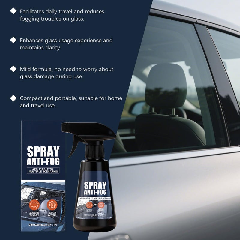 Anti Fog Windshield Cleaner Spray 250ml Glass Defogger For Night Driving Winter Garage - Image 5