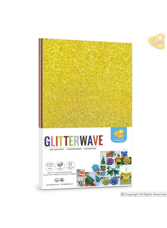 Lakeer Glitter Sparkles Foam Sheet - 2 mm Thick 10 Different Color, A4 - Image 2