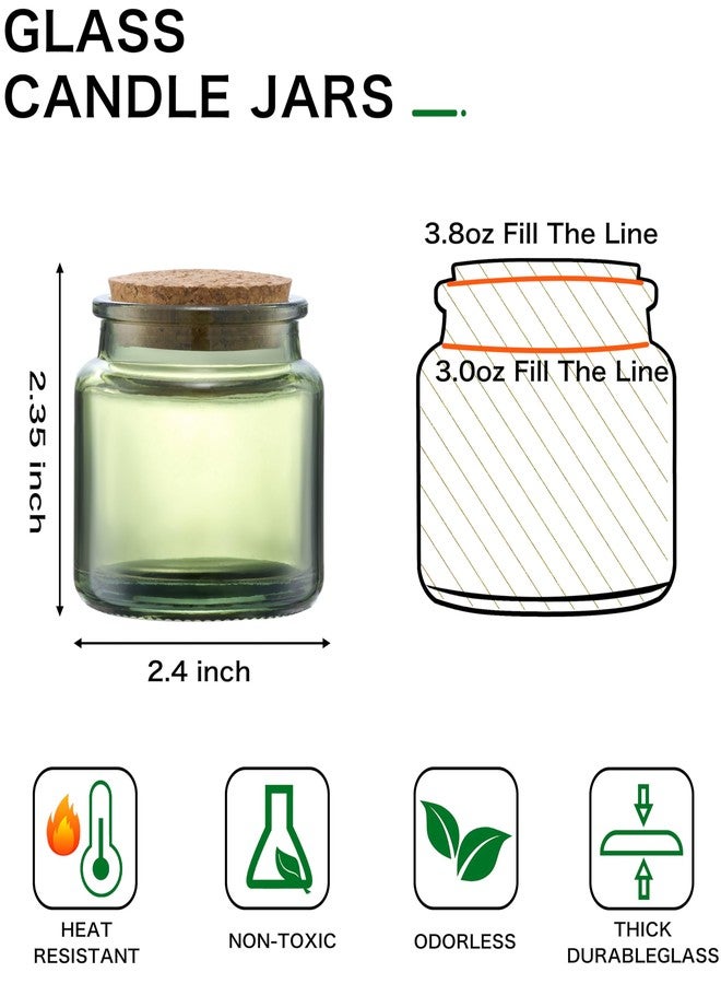 Danmu 3oz Candle Jars,Candle Jars for Making Candles,Wedding,Baby Shower,Party Favors Decoration 24 Pack(Green) - Image 2