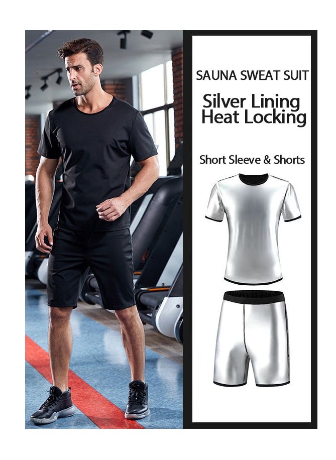 GRKC Sweat Suit for Men | Short Sleeve + Shorts | Sauna Effect  - Image 1