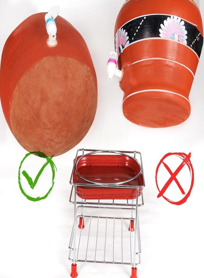 Hudioo Stainless Steel Heavy Matka Stand with Tray Holder, Pot Stand With Round Surface Stand Water Dispenser Stand, Water Jar Holder, Matka Rack, Multipurpose Rack for Kitchen/Bathroom - Image 5