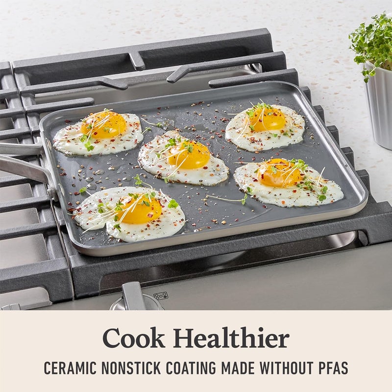 Calphalon ® Premier Ceramic Nonstick 11" Square Griddle, Mushroom Grey - Image 4