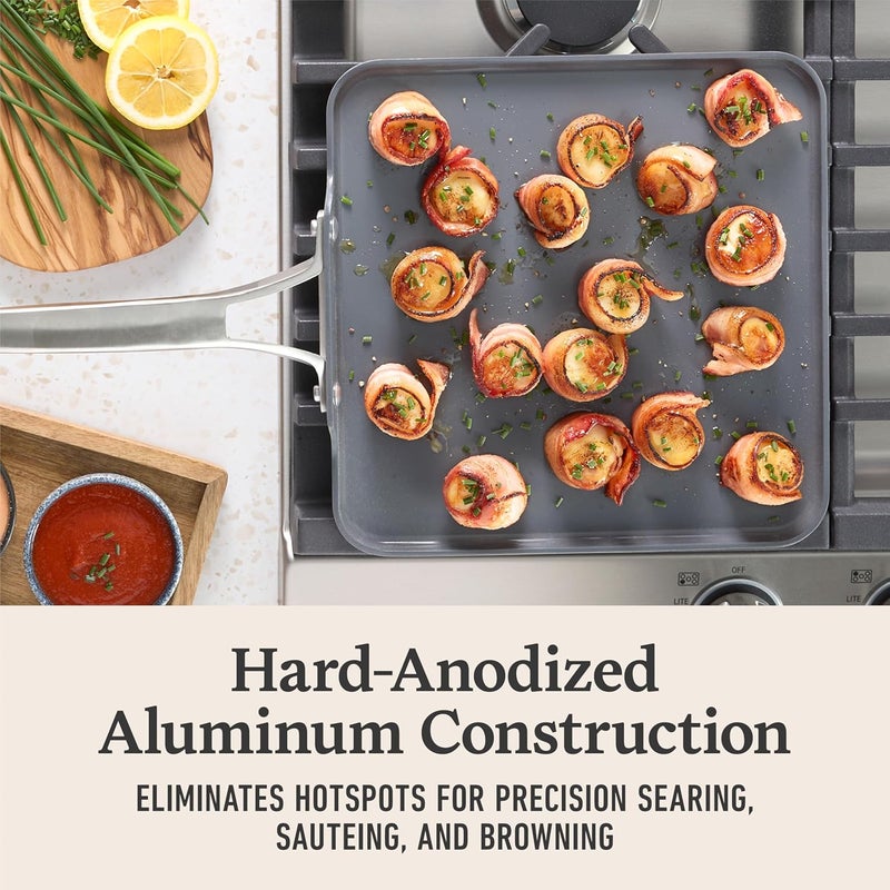 Calphalon ® Premier Ceramic Nonstick 11" Square Griddle, Mushroom Grey - Image 3