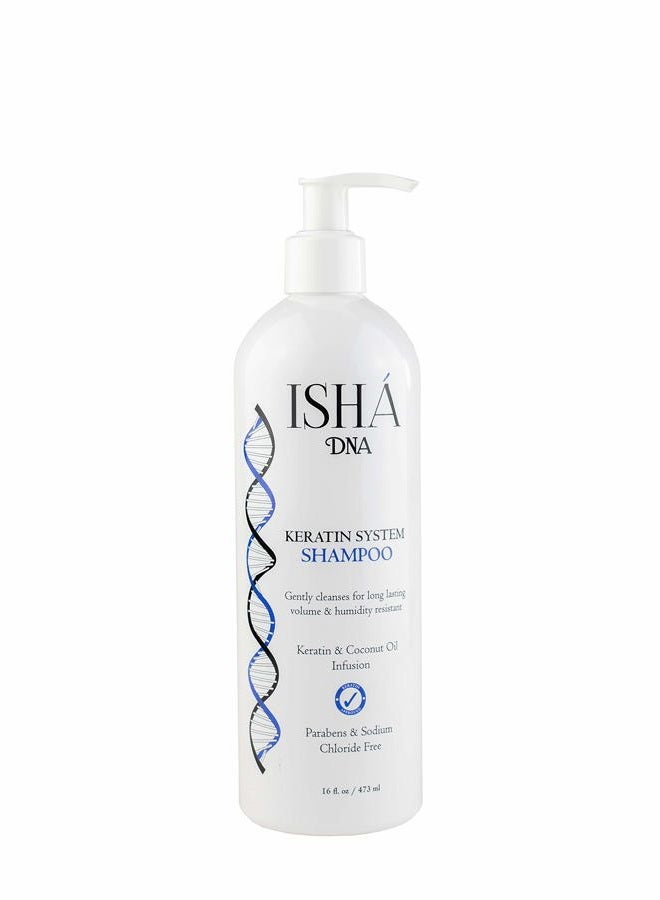 ISHA DNA Keratin Treatment System Shampoo - Sulfate and Parabens Free - Perfect for Keratin Treated Hair- Keratin and Coconut Oil Infused Shampoo - For all Types of Hair. (16 Fl oz.) - Image 1