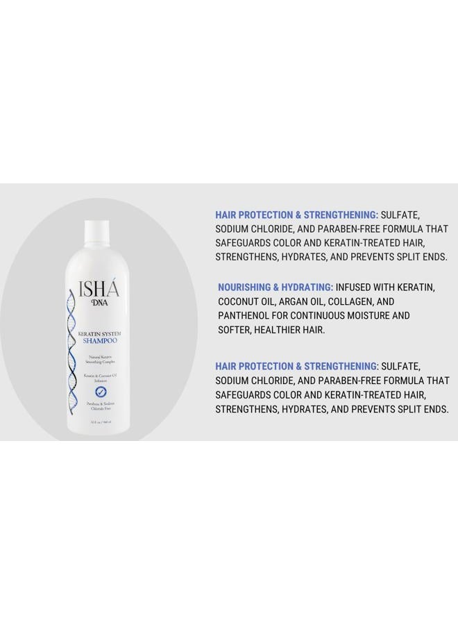 ISHA DNA Keratin Treatment System Shampoo - Sulfate and Parabens Free - Perfect for Keratin Treated Hair- Keratin and Coconut Oil Infused Shampoo - For all Types of Hair. (16 Fl oz.) - Image 3
