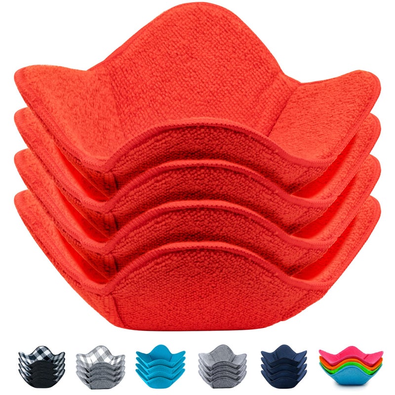 Aticca Aticca Microwave Bowl Cozy Holders for Hot Food Set of 4 Hot Pads for Bouillon Cups Multipurpose Heat Proof Plate Holder 