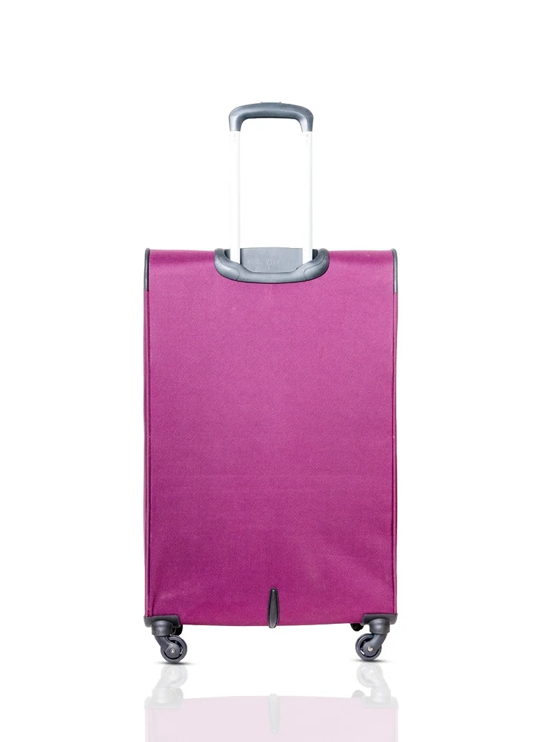 Skybags Rhumba Checked Luggage| 4W Str (E)| Polyester Soft Sided 360° 4 Wheels Spinner Trolleys| Large-28 Inch - Purple