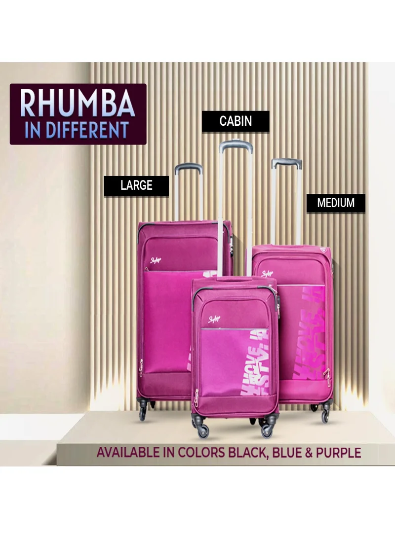 Skybags Rhumba Checked Luggage| 4W Str (E)| Polyester Soft Sided 360° 4 Wheels Spinner Trolleys| Large-28 Inch - Purple