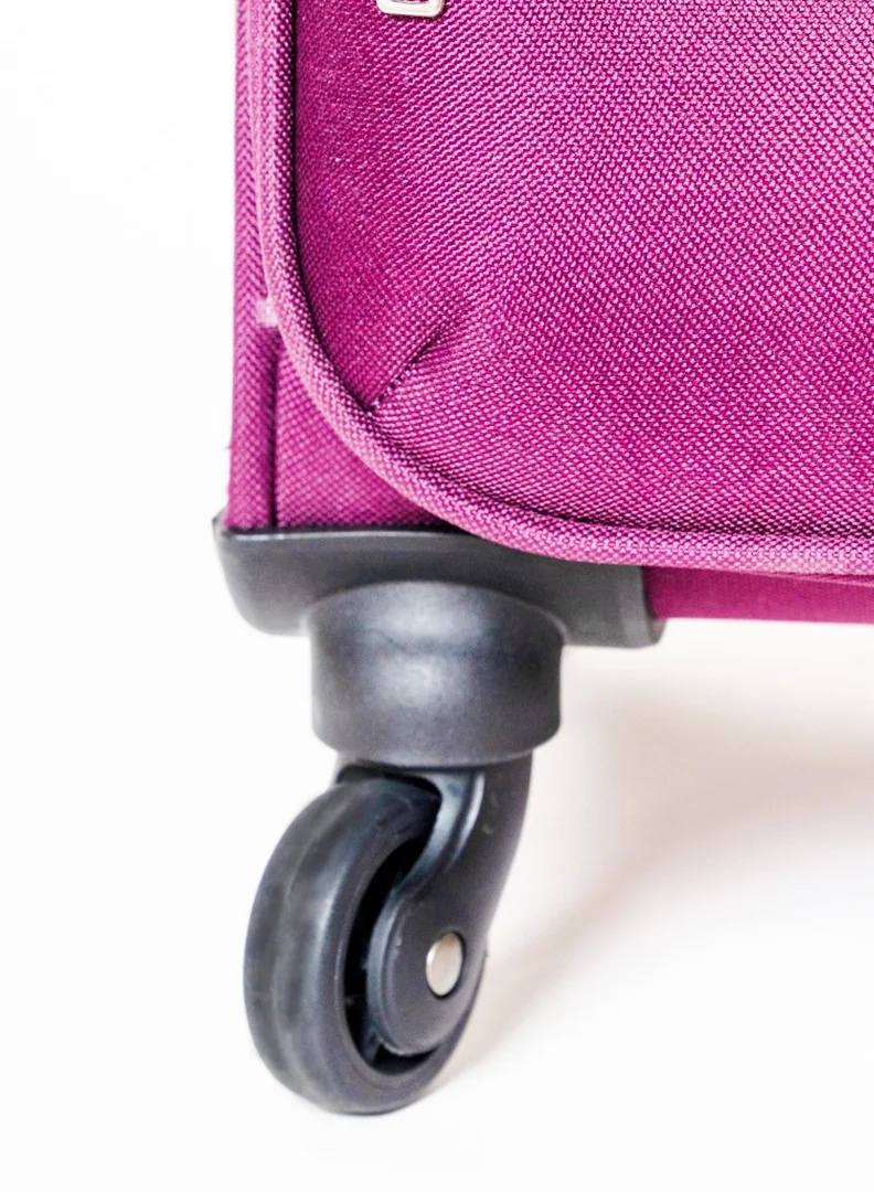 Skybags Rhumba Checked Luggage| 4W Str (E)| Polyester Soft Sided 360° 4 Wheels Spinner Trolleys| Large-28 Inch - Purple