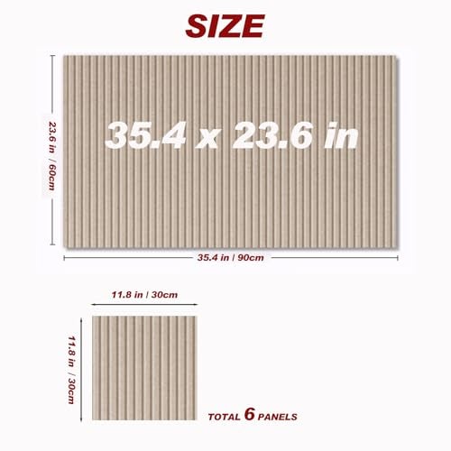 origreen Large Felt Wall Tiles Cork Boards for Office Cubicle 35x236 Felt Bulletin Board Tiles Pin Board for Walls Home Decor Noise Reduction Boards Panels for Photos Memos 6Pack Dark Camel - Image 3