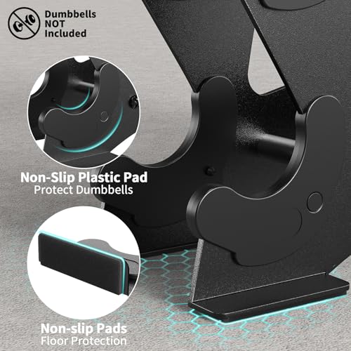 Strifuture Dumbbell Rack Stand Only - Heavy Duty Weight Rack for Home Gym Organization, Compact Dumbbell Stand for Space Saving, Small Weight Storage for 1-15 LB Dumbbells in Home/Office/Studio - Image 2