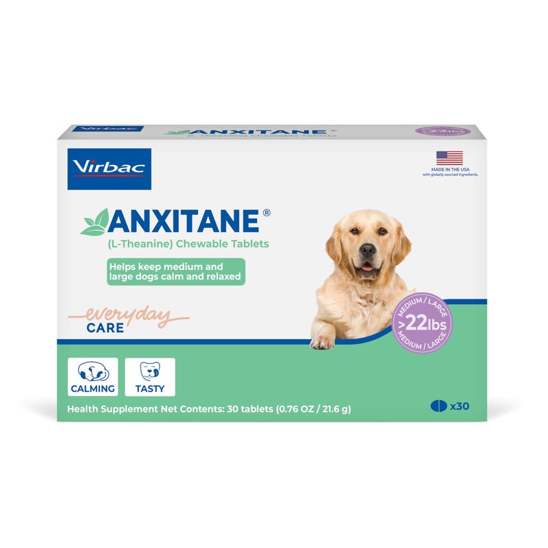 Virbac ANXITANEÂ® Chewable Tablets, Medium/Large Dog, 100 mg, 30 Count - Image 1