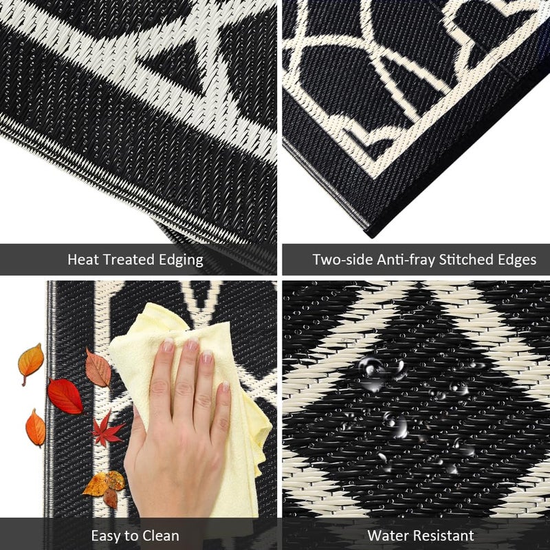 Pendolr Outdoor Rug Waterproof 8x10 ft Outdoor Carpet Patio Rug Mat Reversible RV Camping Rug Plastic Straw Rug Outside Outdoor Area Rug for Patio Deck Balcony Backyard Picnic Beach - Image 4