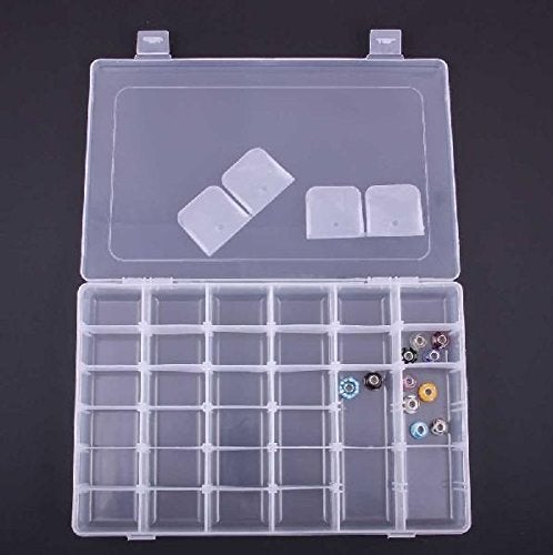 Inditradition 36 Grid Cells Multipurpose Rectangular Storage Box with Removable Dividers (28 x 19 x 4.5 cm, Transparent)- Pack of 2 - Image 4
