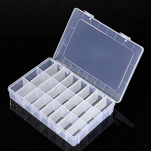 Inditradition 36 Grid Cells Multipurpose Rectangular Storage Box with Removable Dividers (28 x 19 x 4.5 cm, Transparent)- Pack of 2 - Image 5
