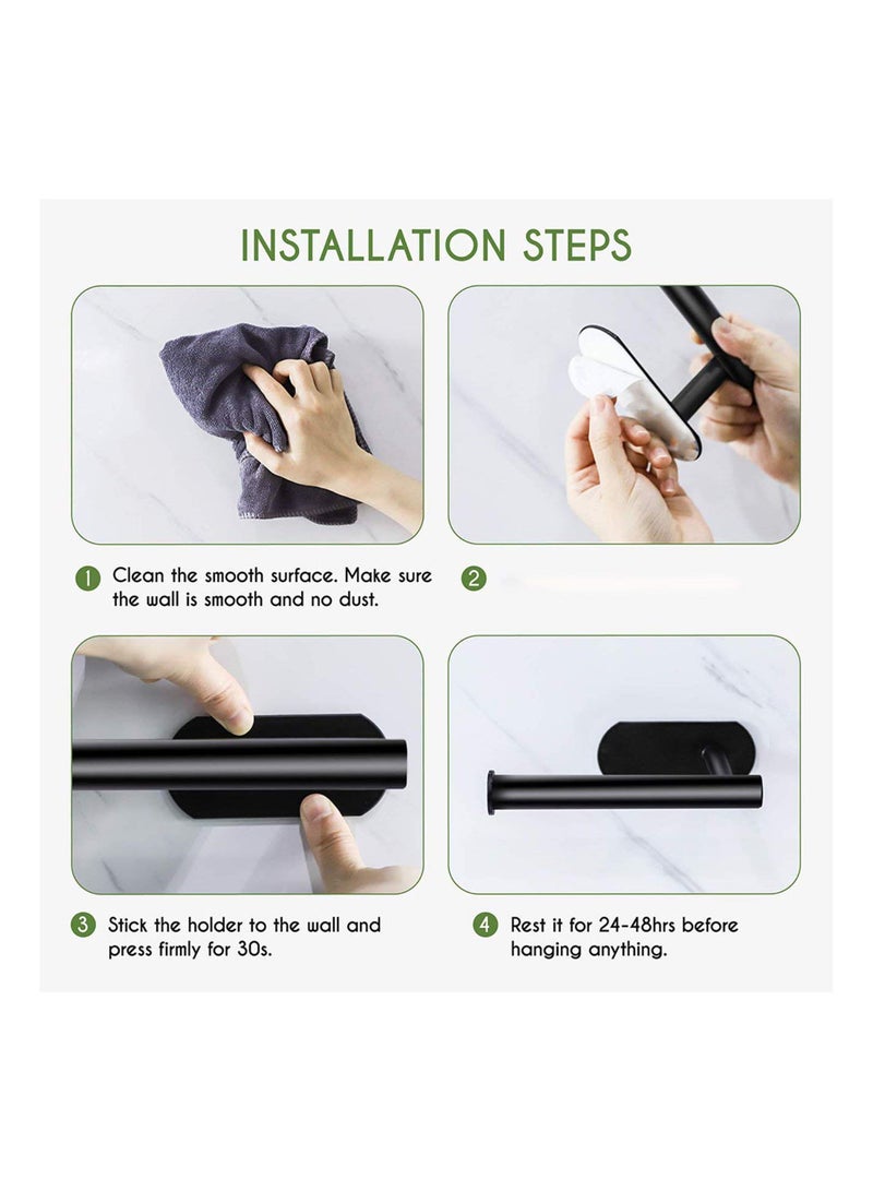 GGOOT Anti-Rust Stainless Steel Wall Mounted Toilet Paper Holder Home Bathroom Hotel Roll Paper Tissue Box Holder Hanger Household, Black - Image 4