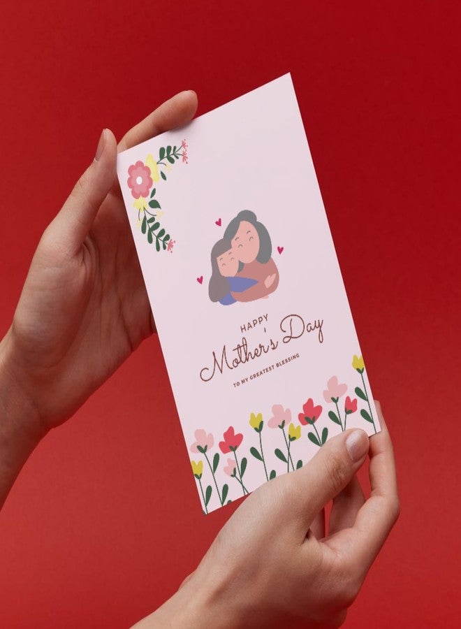 MUDRAK PRINTS Mother's Day Greeting Card - 6x9 Inch, 300 GSM, Premium Printed Card for Mom, Happy Mother's Day, Elegant Handmade-Feel Card and Write Your Heartfelt Message (Design 5) - Image 1