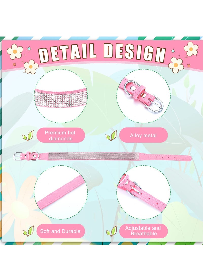 Sparkling Rhinestone Dog Collars - 6PCS Adjustable Leather Bling Necklaces for Small, Medium & Large Dogs and Cats - Colorful & Soft Design - Image 3