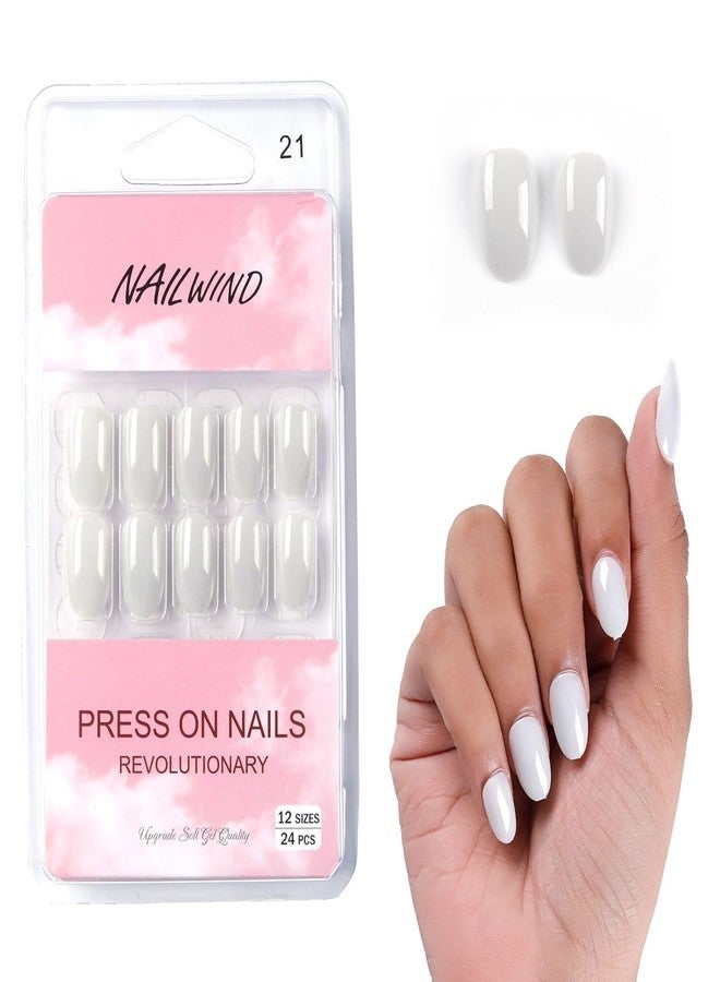 Nailwind نايل ويند 24 قطعة أظافر مضغوطة | أظافر فرنسية طبيعية قصيرة مزيفة | أظافر أكريليك تغطي كاملة | أظافر مزيفة طبيعية رقيقة ومريحة للنساء والفتيات (V-21) - Image 2