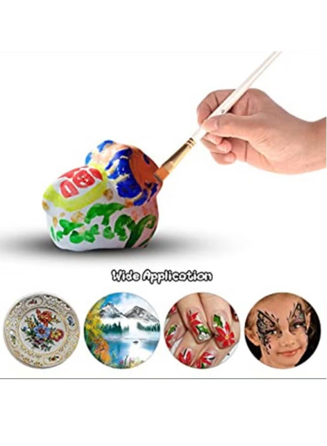 ZCM-HAPPY Premium Pack of 15 Artist Paint Brushes With 1 Sponge - Gold and White Design, Versatile for All Painting Techniques - Image 5