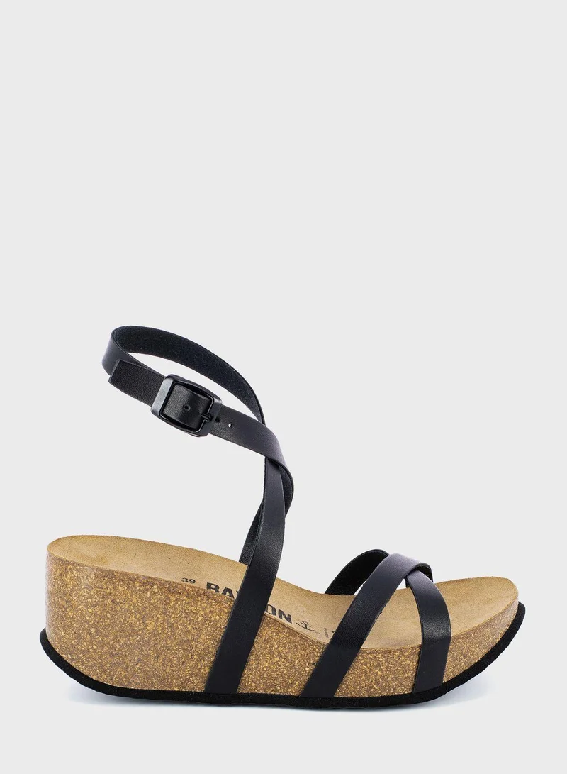 Asteria Strappy Mid Heel Wedges
