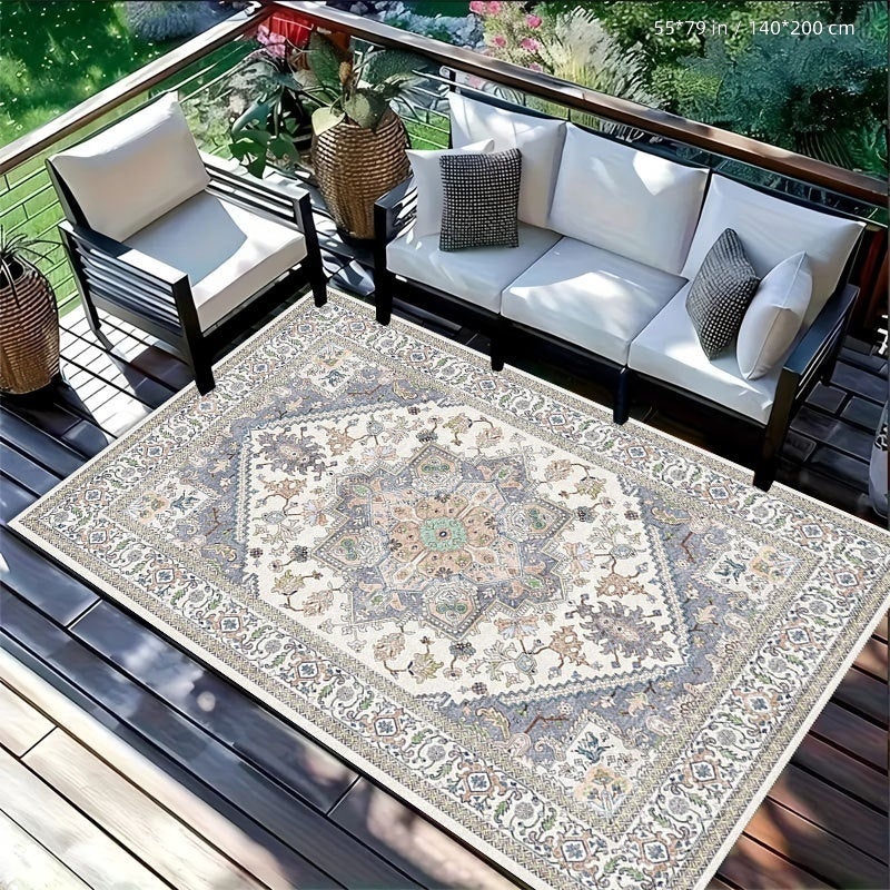 Persian Style Living Room Carpet - Durable Polyester Area Rug for Home, Hotel,  Bedside - Image 3