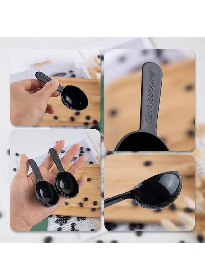 واي جيه 24 ملاعق قياس حبوب القهوة، ملاعق قياس الملاعق التي يمكن التخلص منها، ملاعق قياس ملاعق القهوة لتوابل سكر الشاي (7 جم، أسود) - Image 3