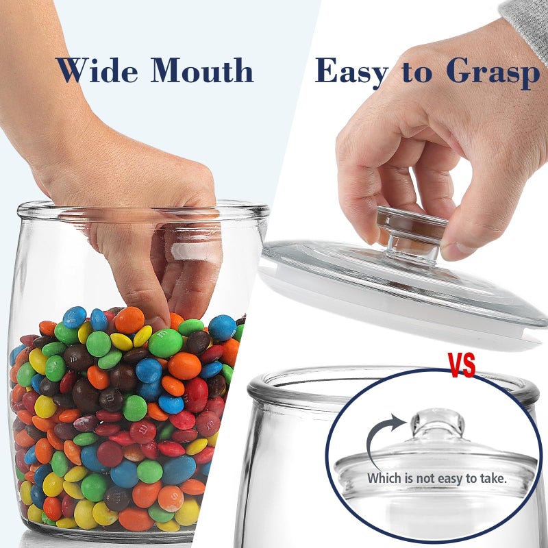 Ritayedet Half Gallon Glass Jars with Lid, Wide Mouth Cookie Jars Set of 2, Apothecary Jar for Candy, Glass Canisters for Kitchen Storage and Laundry Organization - Image 3