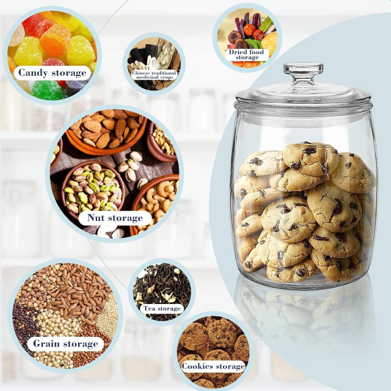 Ritayedet Half Gallon Glass Jars with Lid, Wide Mouth Cookie Jars Set of 2, Apothecary Jar for Candy, Glass Canisters for Kitchen Storage and Laundry Organization - Image 2