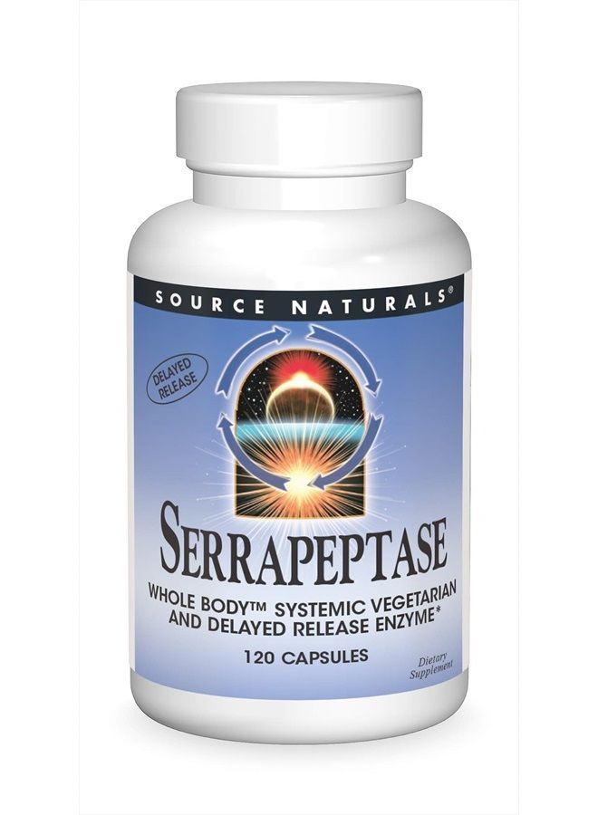 Source Naturals Serrapeptase - Delayed Release Enzyme - 120 Vegetarian Capsules - Image 1