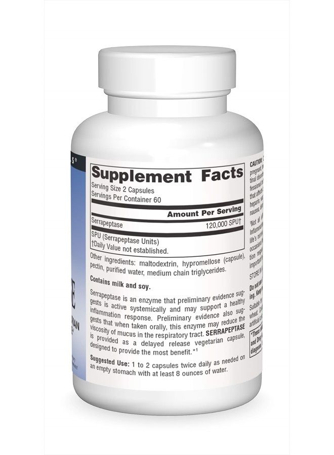 Source Naturals Serrapeptase - Delayed Release Enzyme - 120 Vegetarian Capsules - Image 3