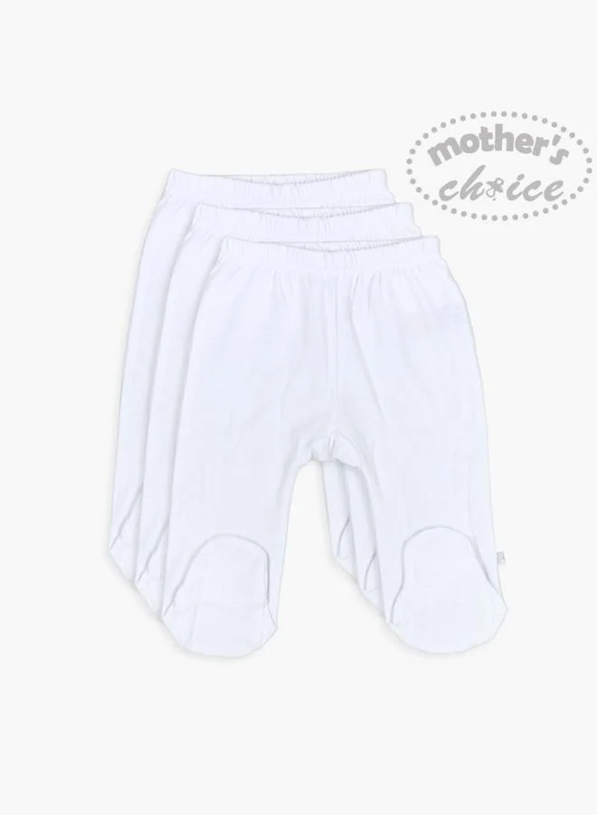 Luna & Lily Pack of 3 -Super Soft 100% Cotton Baby Footed Pants