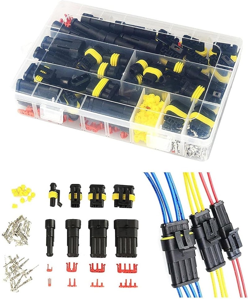 MAKINGTEC Waterproof Automotive Electrical Connector Terminal 352 Pieces Set Boxed Xenon Lamp Harness Connector Plug Kit for Electrical Connector 1/2/3/4 Pin Connector - Image 1