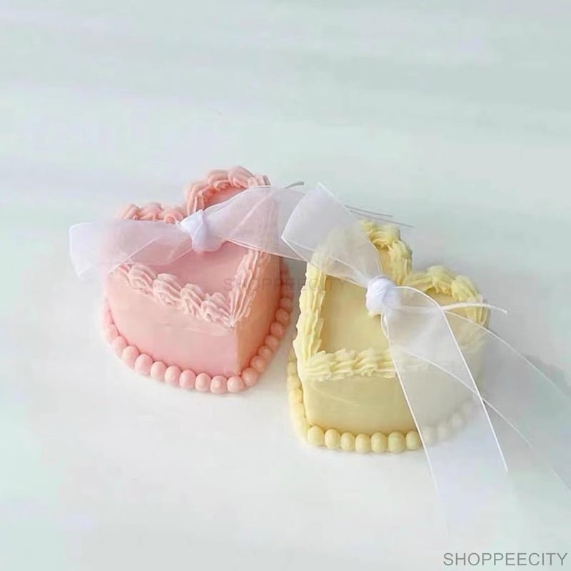Shoppeecity Cakes Shape Type Candle Molds I 3D Fondant Silicone Epoxy Casting Mould I Heart Cake Shape for DIY Handmade Ornament Cake Dcor Aromatherapy Soap Resin Art Craft Making Home Decoration Heart A - Image 4