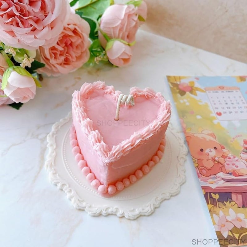 Shoppeecity Cakes Shape Type Candle Molds I 3D Fondant Silicone Epoxy Casting Mould I Heart Cake Shape for DIY Handmade Ornament Cake Dcor Aromatherapy Soap Resin Art Craft Making Home Decoration Heart A - Image 2