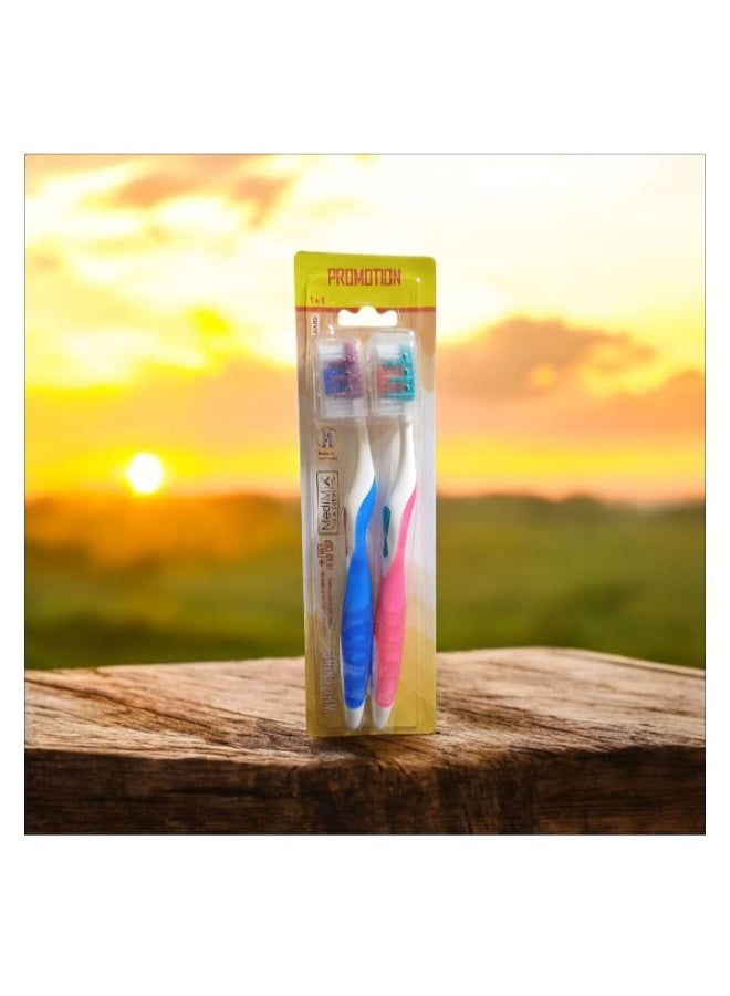 🦷 “Medi Max” Toothbrush Set – Soft Bristles for Gum Protection & Ideal Daily Cleaning | 2 Brushes + Free Cover – Show Your Smile! 😁 - Image 4