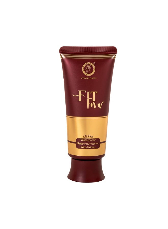 Colors Queen Fit For U Oil Free Foundation with Primer – Natural Almonds, 50 ml | Long Lasting & Waterproof, Medium to Full Coverage, Weightless Matte | Liquid Face Makeup - Image 3