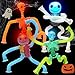 AGRASIV Halloween Skeleton Pop Tubes LED Light Up 4 Pcs Halloween Sensory Fidget Toys Telescopic Suction Cup Autism ADHD Halloween Party Favors Goodie Bags Basket Stuffers Trick or Treat Toys for Kids 6 - Image 2