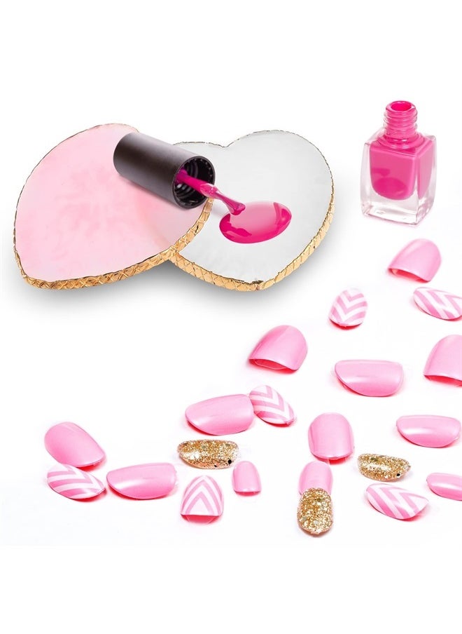 WLLHYF - Resin Nail Art Palette, 2 Pieces Nail Mixing Palette Nail Art Painting Mixed Color Palettes Cosmetic Mixing Tools Golden Edge Nail Holder Display Board (Heart shaped-2pcs) - Image 1