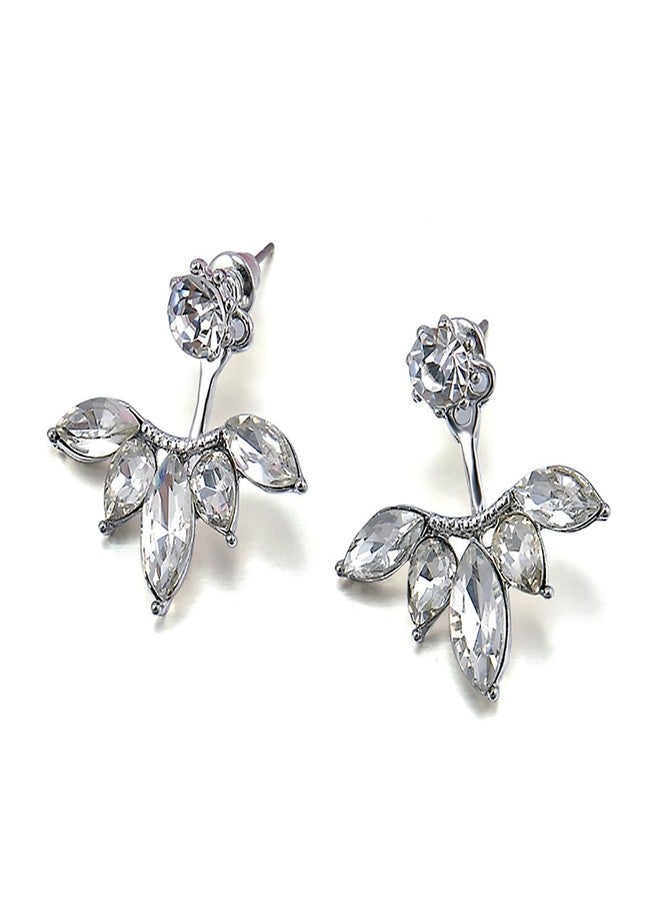 Ruvee Regular Wear Classy Designer Earrings for Women & Girls (FloraSilver) - Image 1
