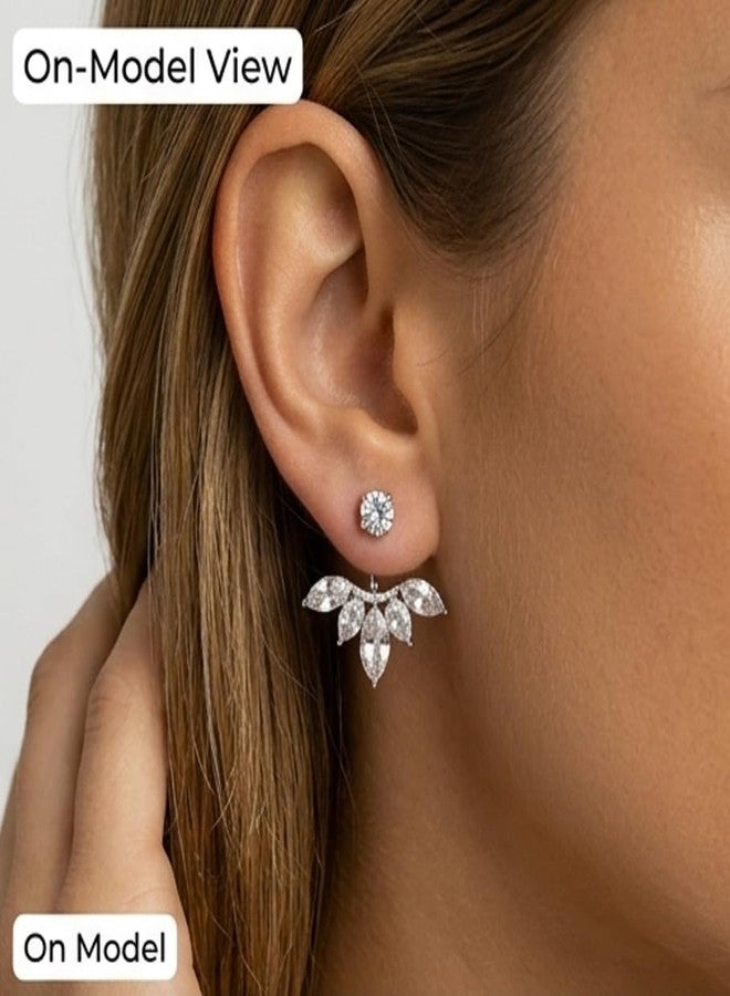 Ruvee Regular Wear Classy Designer Earrings for Women & Girls (FloraSilver) - Image 2