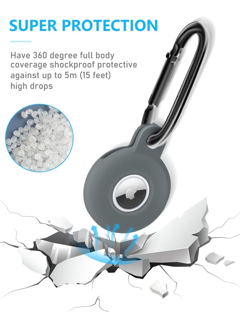 Airtag Holder Compatible with Air Tag, Airtags Cover with Keychain, Protective Silicone Case Key Ring for Apple Air Tags Multi-Color Airtag Accessories (4 pack) - Image 2