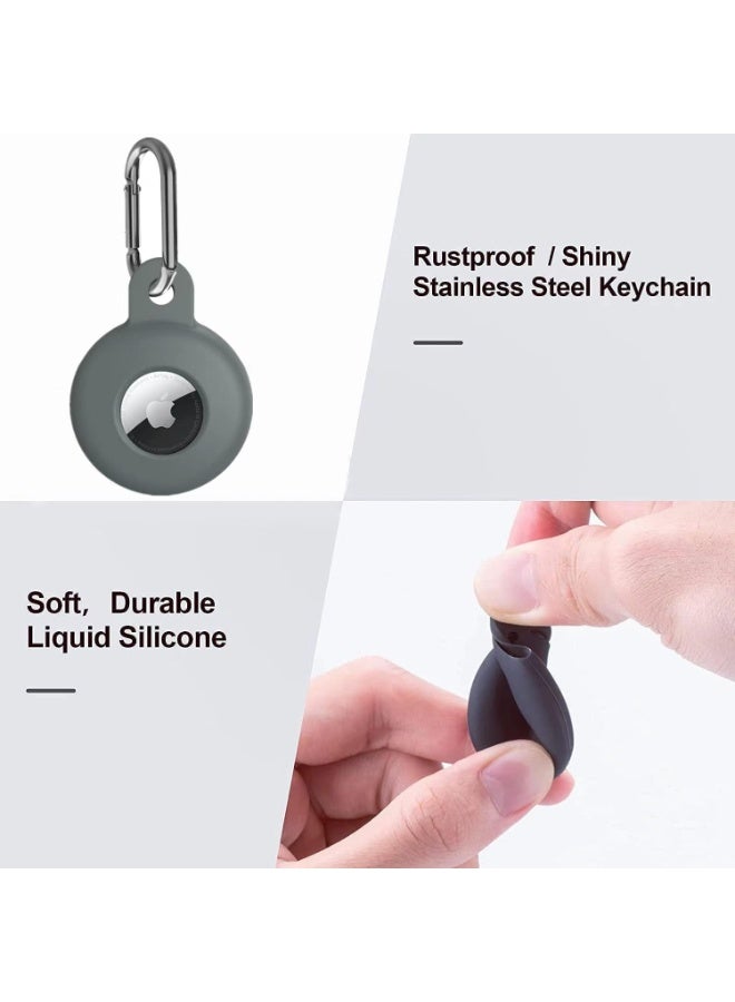 Airtag Holder Compatible with Air Tag, Airtags Cover with Keychain, Protective Silicone Case Key Ring for Apple Air Tags Multi-Color Airtag Accessories (4 pack) - Image 3