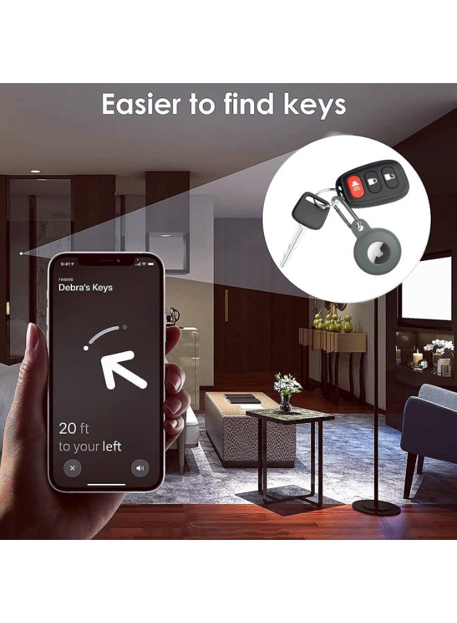 Airtag Holder Compatible with Air Tag, Airtags Cover with Keychain, Protective Silicone Case Key Ring for Apple Air Tags Multi-Color Airtag Accessories (4 pack) - Image 5