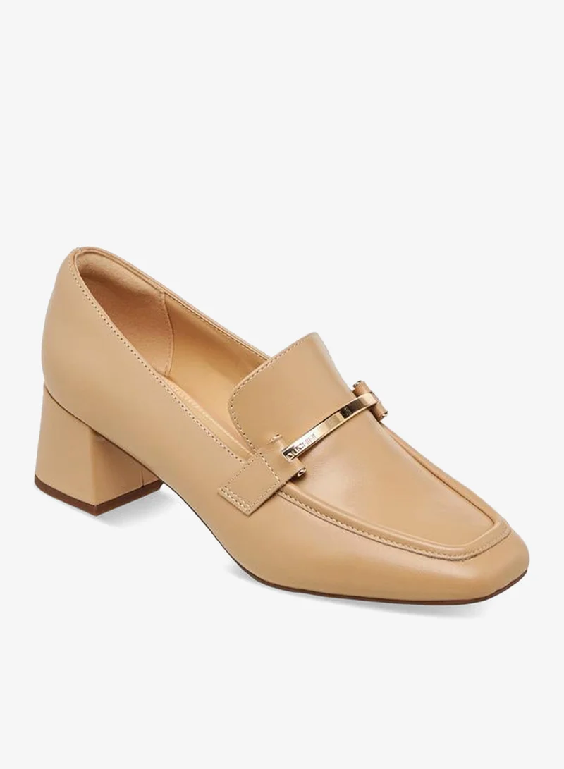 دوتشيني Women Block Heel Leather Loafers