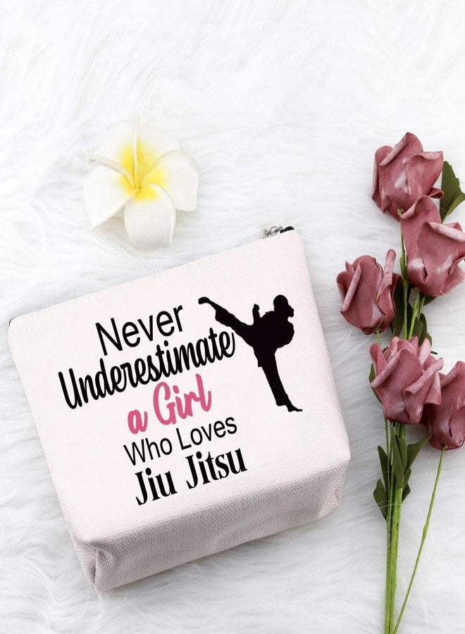 PXTIDY Martial Art Makeup Bag Jiu Jitsu Gifts Loves Jiujitsu Cosmetic Pouch Black Belt Jiu Jitsu Gifts Taekwondo Coach Gift (beige) - Image 3