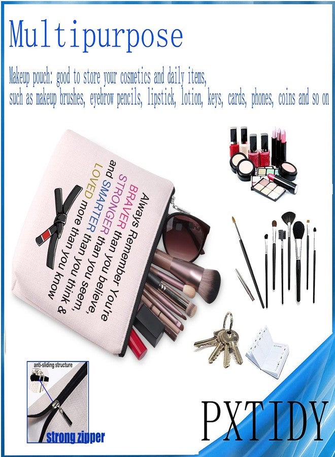 PXTIDY Martial Art Makeup Bag Jiu Jitsu Gifts Loves Jiujitsu Cosmetic Pouch Black Belt Jiu Jitsu Gifts Taekwondo Coach Gift (beige) - Image 4