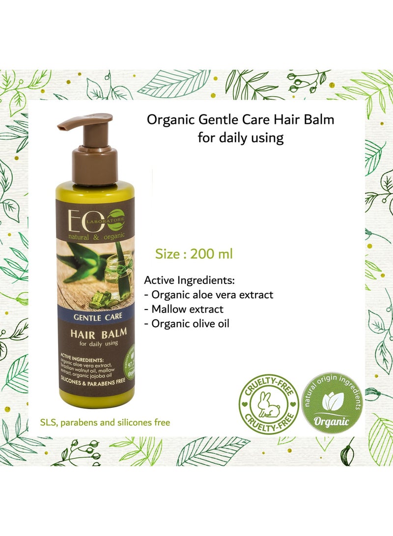 EO Laboratorie natural & organic Organic Gentle Care Hair Balm For Daily Using With Aloe Vera 200ml  - Image 4